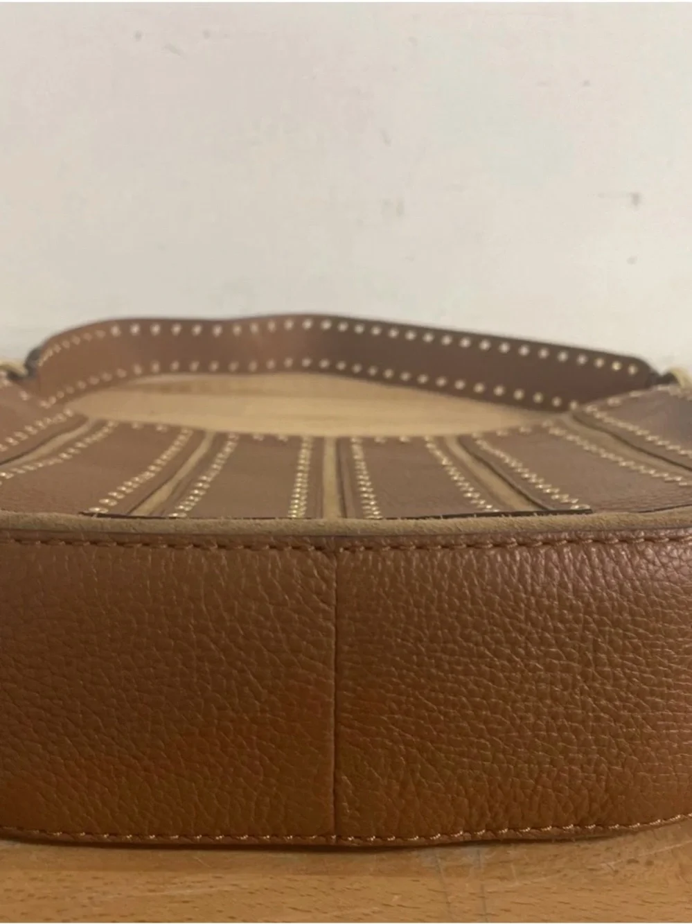Bag Michael Kors Brooklyn Grommet Brown Leather Studded Shoulder Bag Ex Conditio